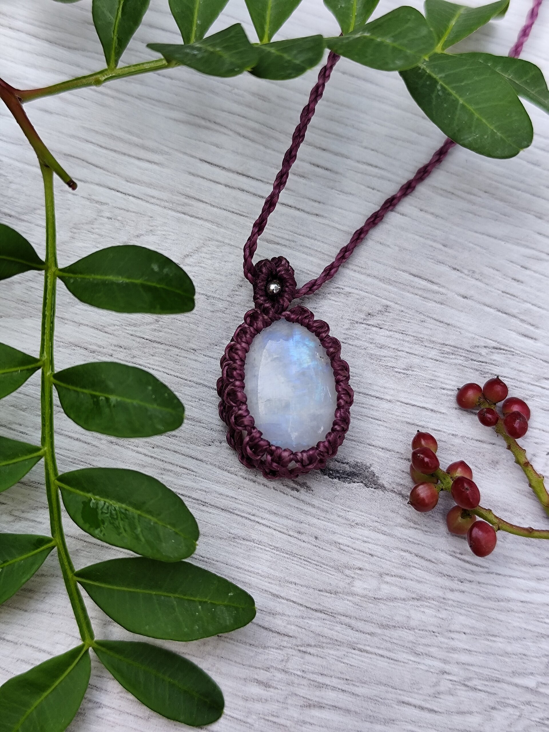 Piedra Luna en Macramé - 1