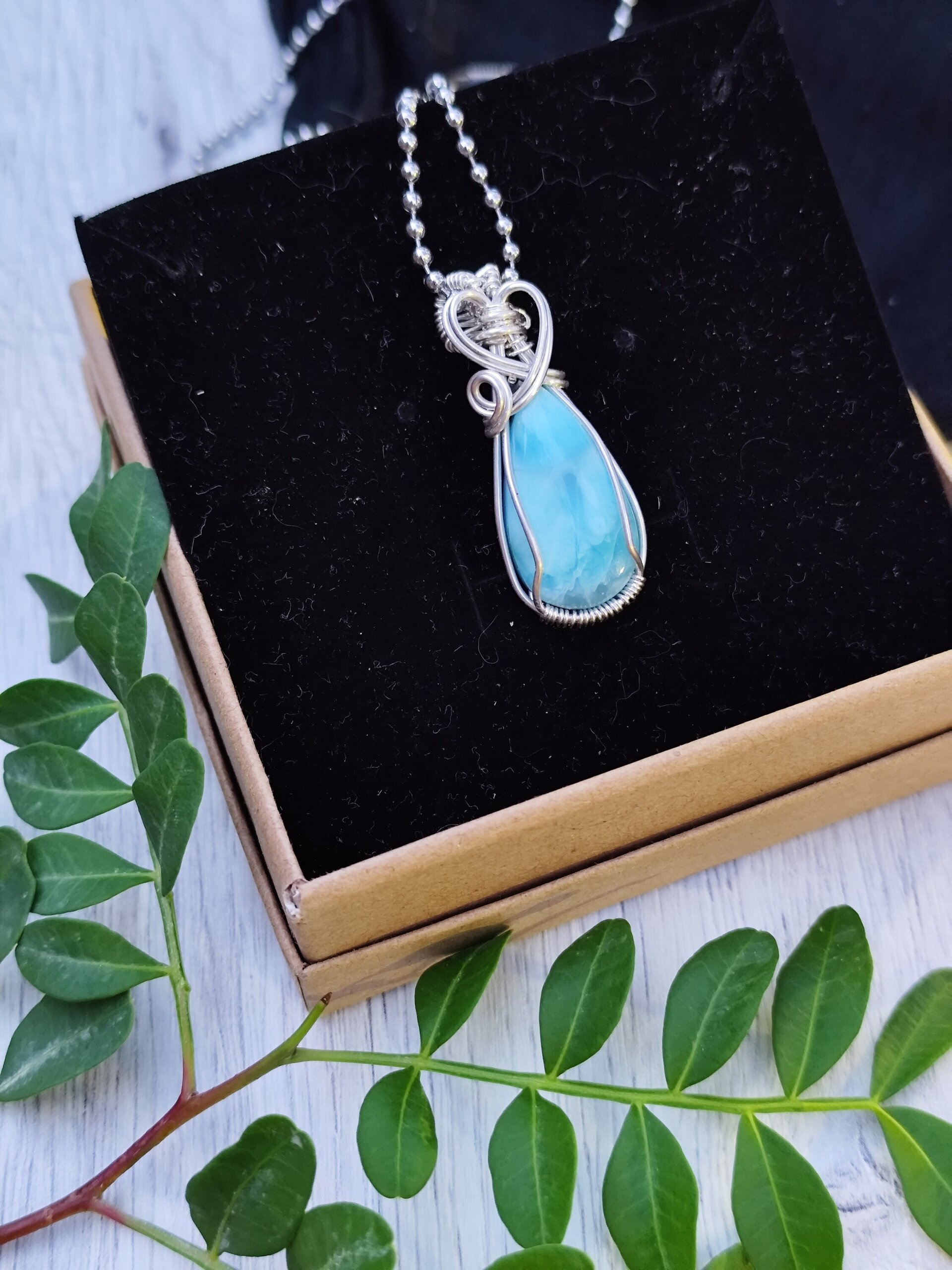 Joya de Plata y Larimar | Amuleto Hecha a Mano - 3