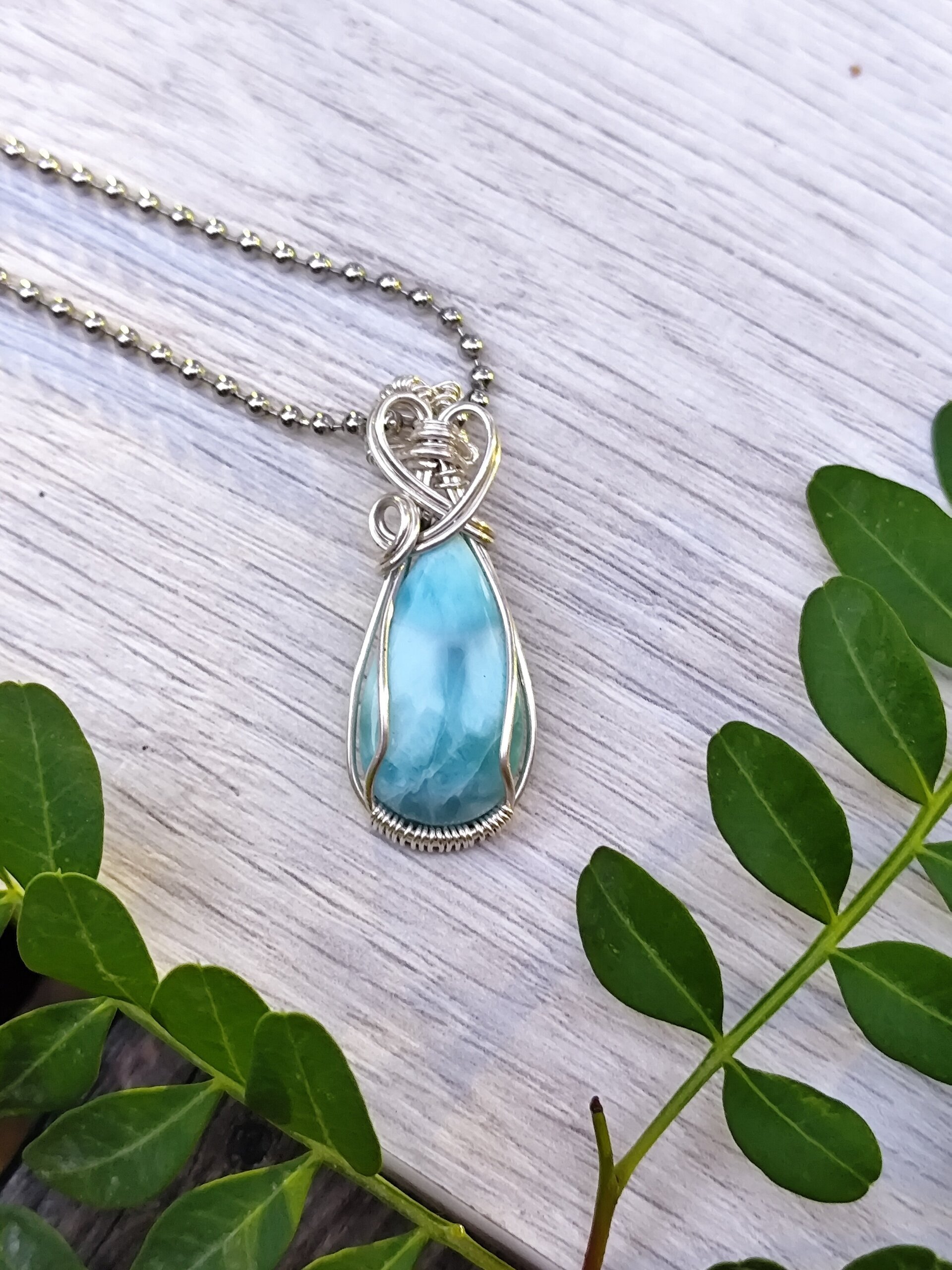 Joya de Plata y Larimar | Amuleto Hecha a Mano - 2